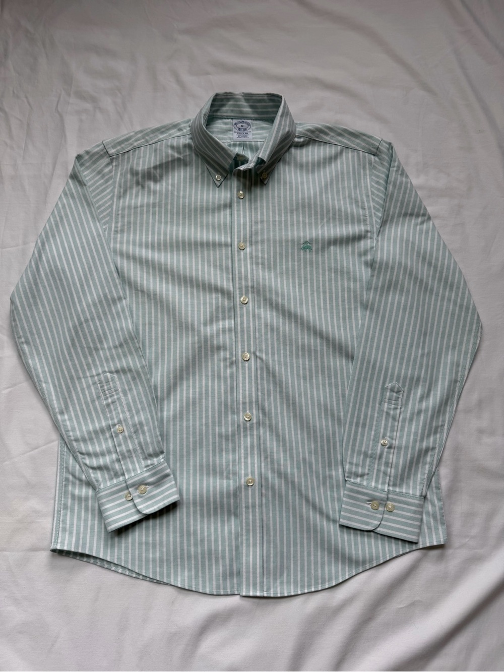 Brooks Brothers Men's Green Stripe Oxford Button-Down Shirt NWOT